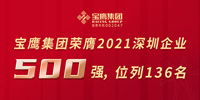 寶鷹集團入圍2021深圳500強企業,位列136名